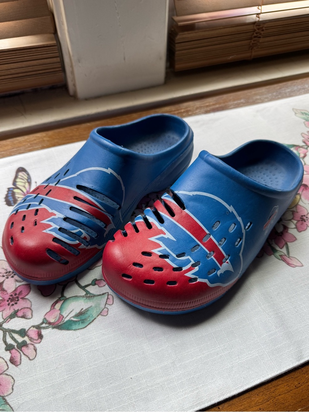 Buffalo Bills Blue and Red Slip-On Clogs - Comfortable Lightweight Shoes